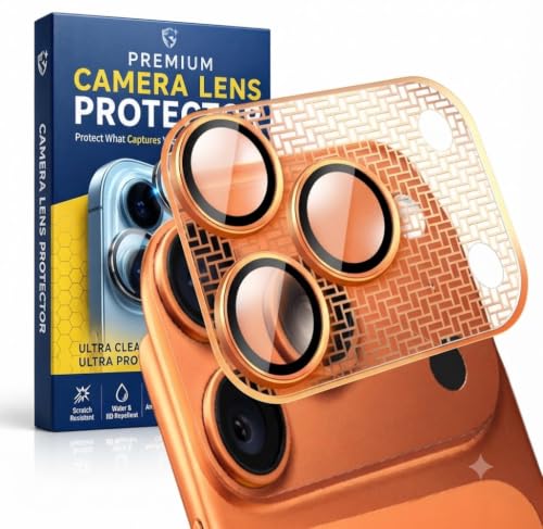 Image of Premium Camera Lens Protector Compatible with iPhone 17 Pro Max | 9H Tempered Glass Individual Ring Cover Alloy Frame Matrix Guard(Pack-1)