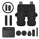 Yspwyqan Black Leopard Print Car Seat Cover Full Set Breathable Front Seat Rear...