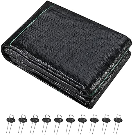 UWIOFF 4ft x 50ft Garden Weed Barrier Landscape Fabric, Durable & Heavy Duty Ground Cover Weed Blocker Fabric Gardening Mat, Superior Weed Control for Vegetable Garden, Flower Bed, Mulch