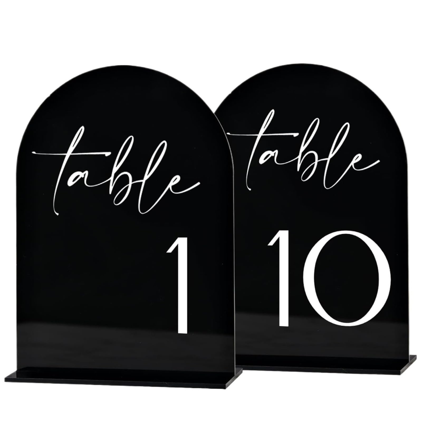 WSQHAO 10pcs Arch Wedding Table Number Card With Stand Mirrored Holder For Reception,Party,Anniversaries,Event for Restaurant(Color 2)