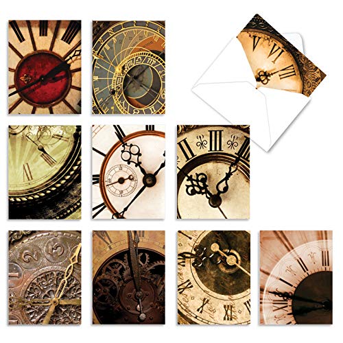 The Best Card Company - 10 Fun Cards For All Occasions (4 X 5.12 Inch) - Boxed Assorted Notecard Set, Blank Inside - Clockworks M2010 #TOP5