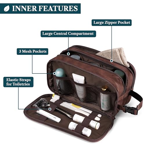 PAVILIA Toiletry Bag for Men, Travel Pouch Essentials Shaving Dopp Kit, Travel Bag Toiletries Organizer Case, Cosmetic Make Up Accessory, Water Resistant2