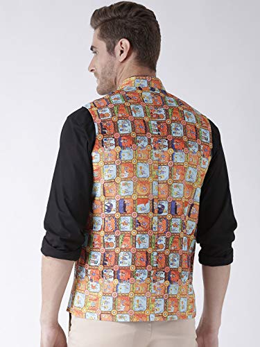 Image of Hangup mens printed nehru jacket 29A PRINTED NEHRU
