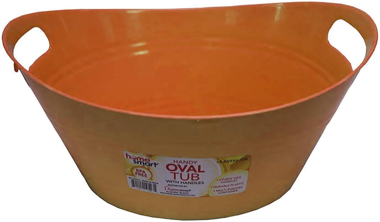 Oval plastic storage tubs with handle Small size (12.8" x 9" x 6.3