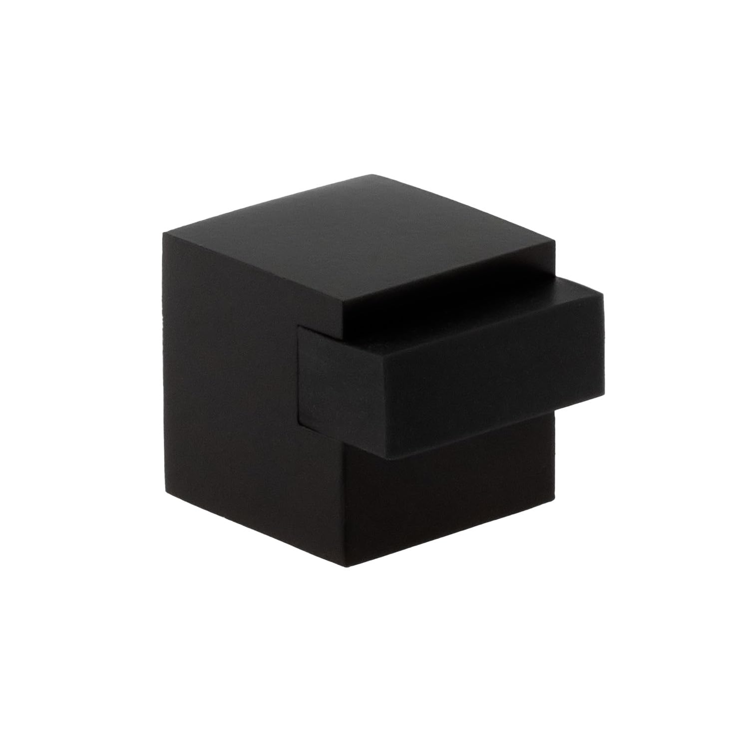 EVI Herrajes | Floor Door Stop - Square Design | 20x20 mm | Steel - Black Lacquered | Adhesive Mounting| I-197/20