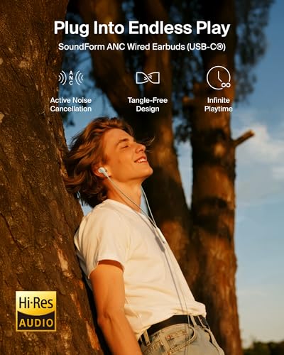 Belkin SoundForm ANC Earbuds Wired USB-C, White - Image 3