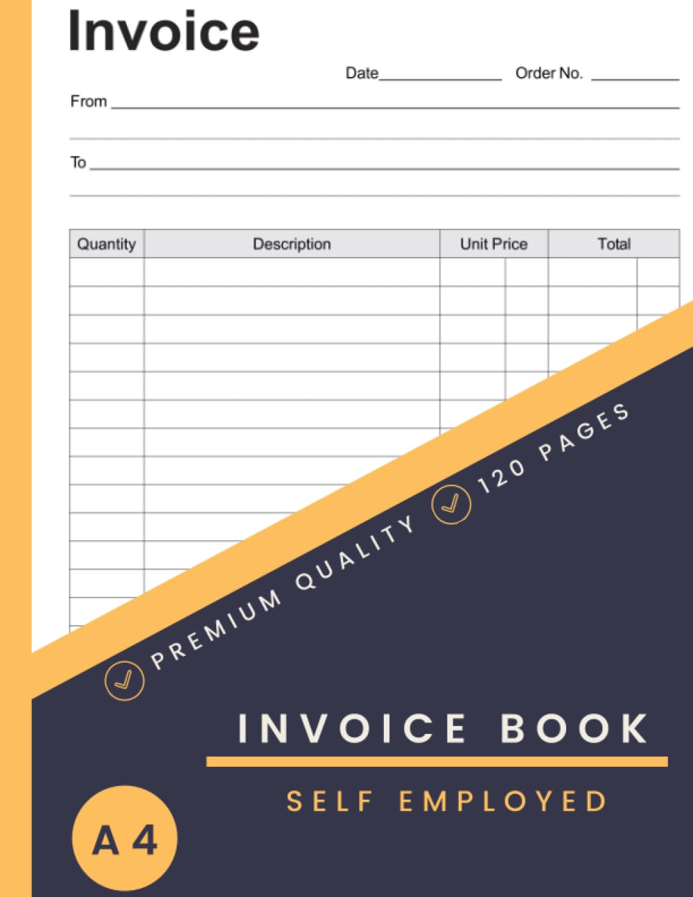 Invoice Book Self Employed A4: Personalised Invoice Book for Self Employed | Duplicate Invoice Book | Ideal for small business owners and self employed workers.