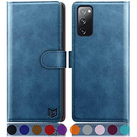 SUANPOT for Samsung Galaxy S20 FE 5G Wallet case 【RFID Blocking】 Credit Card Holder, Flip Folio Book PU Leather Phone case Shockproof Cover Women Men for Samsung S20 FE 6.5’ case Wallet (Sky Blue)