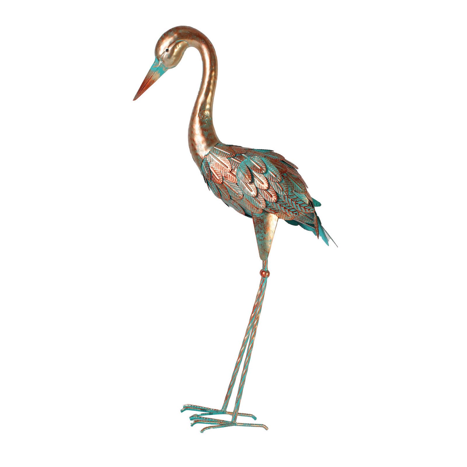 Iron Crane Garden Statue Weatherproof Outdoor Decoration Sculpture Lawn Patio Art Accent Garden Iron Bird Statue