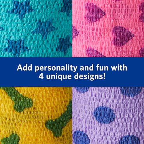 Image of OVIK Health Petflex Pet Pack - Flexible Self-Adhesive Bandage for Wound Care - First Aid Wrap for Small Animals Like Dogs, Cats, & Other House Pets - 2 inch, 36 Rolls