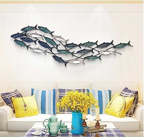 Miniatura 4 de Adornos Pared Metalicos Peces, Hierro Forjado 3d Escultura De Pared De Metal Decorativa Decoración Creativa Para Colgar En La Pared En 3d Para La Decoración Del Hogar
