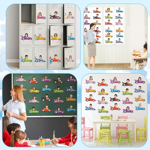 Image of gisgfim 80Pcs Racing Car Cutouts Race Car Decorations Bulletin Board Auto Paper Cut-Outs Classroom Decor for Boy Girl DIY Craft Photo Wall Kindergarten Preschool Back to School Party Favor Supply