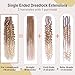 26 Inch 3 in 1 Dreadlock Extensions Sets,Hippie and Boho Style with Colorful,16 Strands Single Ended Curly Dreadlocks for Girls,Handmade Style Dreadlock for Women(26