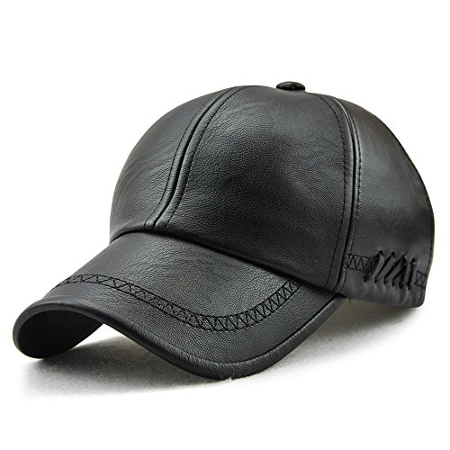 Ueither Gorra de Béisbol para Hombre Ajustable Sombrero de Cuero