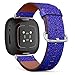 CJBROES Replacement Leather Watch Band, Compatible with Fitbit Versa 3 and Fitbit Sense of Wristband Bracelet Accessory