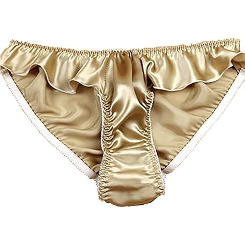 Farlenoyar Women's Silk Bikini Briefs in Khaki Cover
