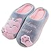 Dihope, zapatillas planas, cálidas, de forro polar, zapatillas de gato forradas de peluche para casa, 38/39 EU,gris 1