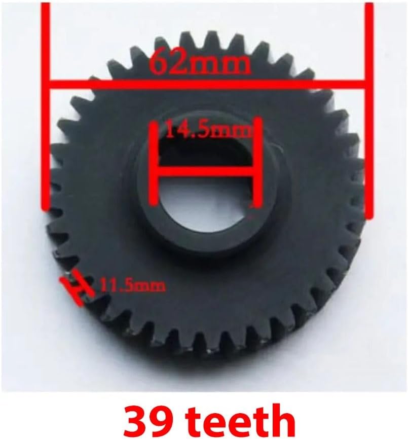 Plastic Motor Gear,1pcs 37 Teeth 39 Nylon Cylindrical Milling Machine Drive Gears 15mm Inner Hole Transmission Reduction Pinion(39T)