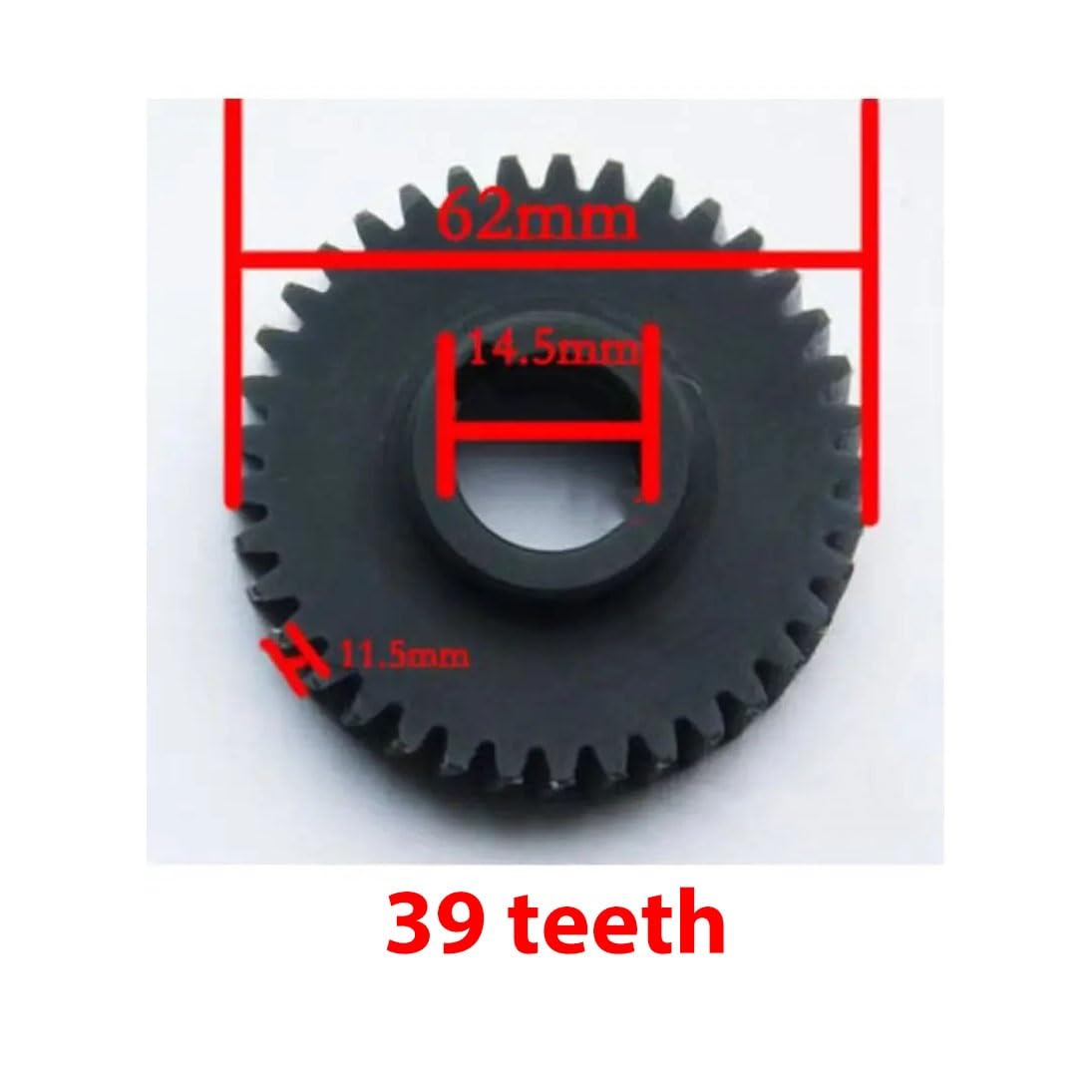 Pignon droit en nylon, Pignon d'entraînement cylindrique en nylon à 37-39 dents, alésage intérieur de 15 mm, for moteur fraiseuse(39T)