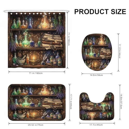 Rideau de douche imperméable et tapis de bain ensemble 183x183