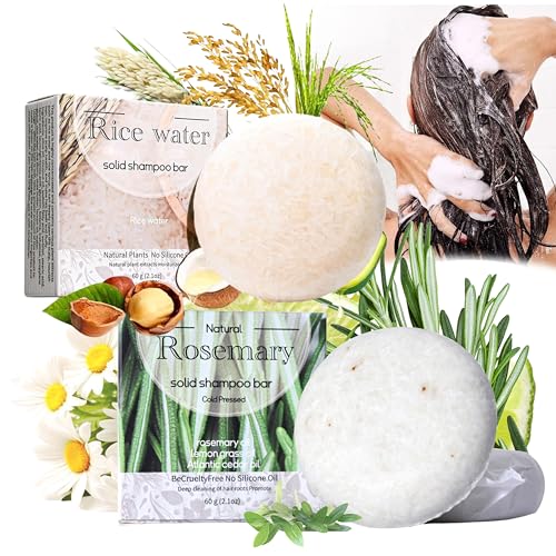 Lot de 2 shampoings au gingembre et au curcuma - Lot de 2 shampoings solides avec extrait de gingembre et huile de curcuma - Contre la chute des cheveux - Anti-chute des cheveux - Shampoings au