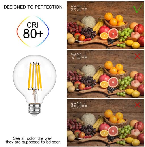 LED Filament Bulb G95 (φ95mm) 12W Super Bright 1500LM Super Bright Decorative Large Globe, E27 Screw Base, Warm White 2700K - Image 3