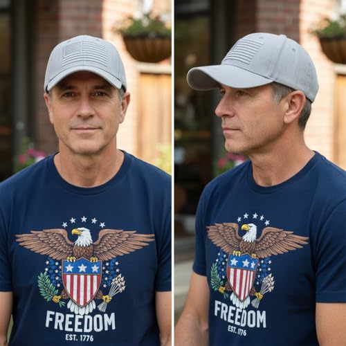 Image of USA Flag Hat American Flag Embroidered Patriotism On Display Comfortable Adjustable One Size Fits Most