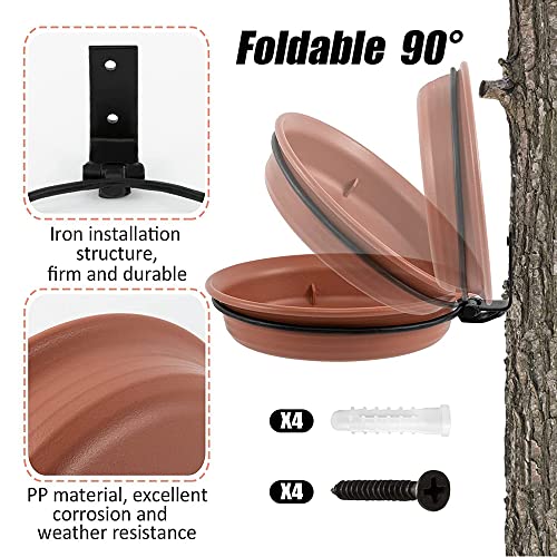 Vogelbad, balkonleuning, rond, vogelvoederhuis, balkonleuning met houder, vogelvoederdispenser balkon, vogelbad tuin hangend voederhuis voor vogels 2-in-1, vogelvoederstation & wildvogelbakken, 2 stuks - Image 4