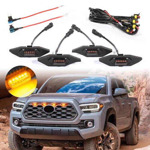 image for BreTrewri 4 PCS Grill Led Lights for Toyota Tacoma Grill Lights 2023 2