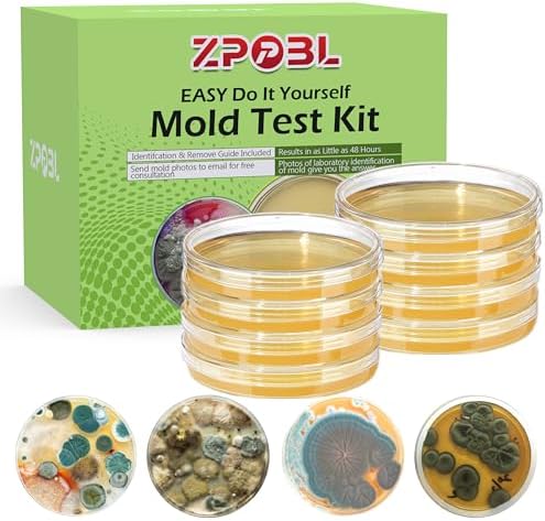 Mold Test Kit for Home, 8 Detection Tests for HVAC, Surfaces & Indoor Air Quality, DIY Black Home Mold Detector Testing kit, Identification Guide & Free Lab Analysis Included