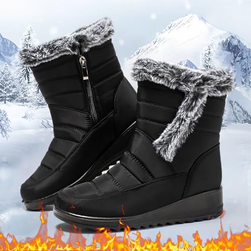 Bottes de neige imperméables à fermeture éclair pour garder chaud