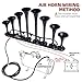 Cenzhiwen 8-Trumpet Train Horn Metal Kit, 800dB super loud Air horn.Truck horns Suitable for 12V Large vehicles, such as semi-automatic driving/pickup/cars/trucks/RVs/SUVs, etc. (black wiht button)