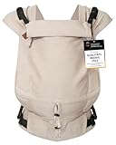 Hoppediz Primeo Babytrage für Neugeborene – Ergonomische Babytrage aus 100% kbA Baumwolle – Bauchtrage, Hüfttrage & Rückentrage – Einfache Babytrage ab Geburt (Djerba)