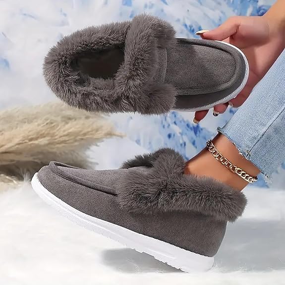 Fuzzy Slippers Women Plush Platform Fleece Lining Cozy Shoes Indoor Outdoor Winter Warm Fuzzy House Slippers, Soft Slip on Faux Fur Lined Slipper House Shoes for Women3