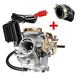 Ansaugstutzenanschluss: 28mm Kefflum Roller Vergaser 18mm Ansaugstutzen für Rex RS 400 / RS 450 / RS 460 /GY6 50cc E-Choke