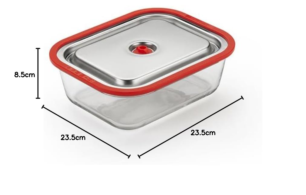 Magic Vac, Teglia Free, Recipiente para Cocinar en el Horno, Calentar, Marinar y Conservar Alimentos al Vacío, Vidrio Borosilicato, Acero y Silicona, Compatible con las Máquinas de Vacío Magic Vac