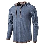 LOCALMODE Mens Casual Fashion Athletic Sweatshirt Lightweight Active Pollover Shirt Hoodie Blue L