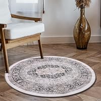 Carvapet Läufer Teppich 60x300 Cm, Grau Mit Blüten-Medaillon – Rutschfest, Waschbar, Für Küche & Flur