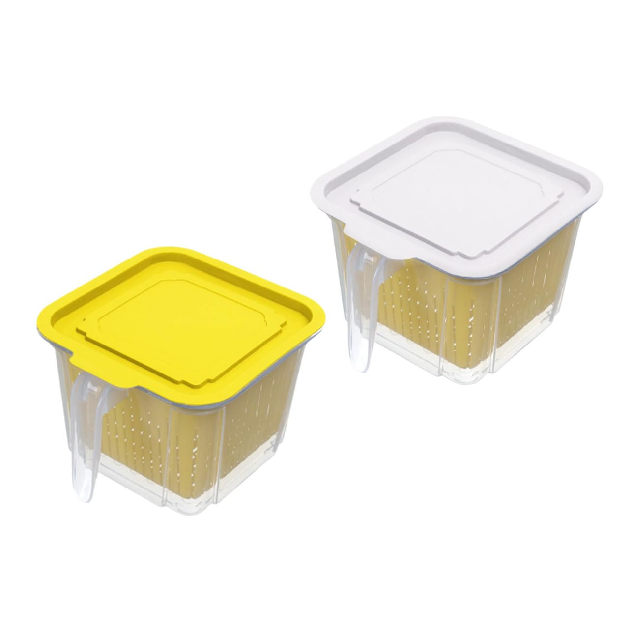 Ciieeo 2 scatole doppie versatili per alimenti, accessori da cucina per verdure fresche e frutta, design di drenaggio mantiene il cibo asciutto e nutriente per frigorifero contenitori organizer