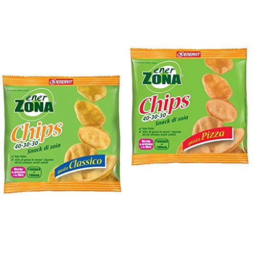EnerZona Chips Variety Pack ● 10 sobres de 23 g ● 5 sabor clásico + 5 sabor pizza.