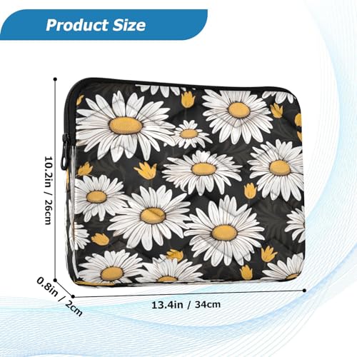 Funda para portátil Daisy negra para 13-14 pulgadas miniatura 3