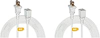 Vista 18 de Cable de Extensión Delgado Blanco de 15 Pies, Cable de Extensión de 2 Clavijas para Uso Interior y Exterior con Toma Única - Ideal para Luces