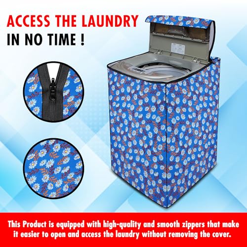 Image of Lithara Top Load Fully Automatic Washing Machine Cover for LG, Samsung, IFB, Whirlpool, Suitable for 6 KG & 6.5 KG - Waterproof, Dustproof Cover (Print-1)