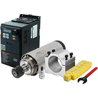 2.2 kW Air-Cooled Spindle Motor Set with Frequency Converter, 80 mm Bracket &amp; ER20 Collet Set, 24000 RPM CNC Milling Motor fo