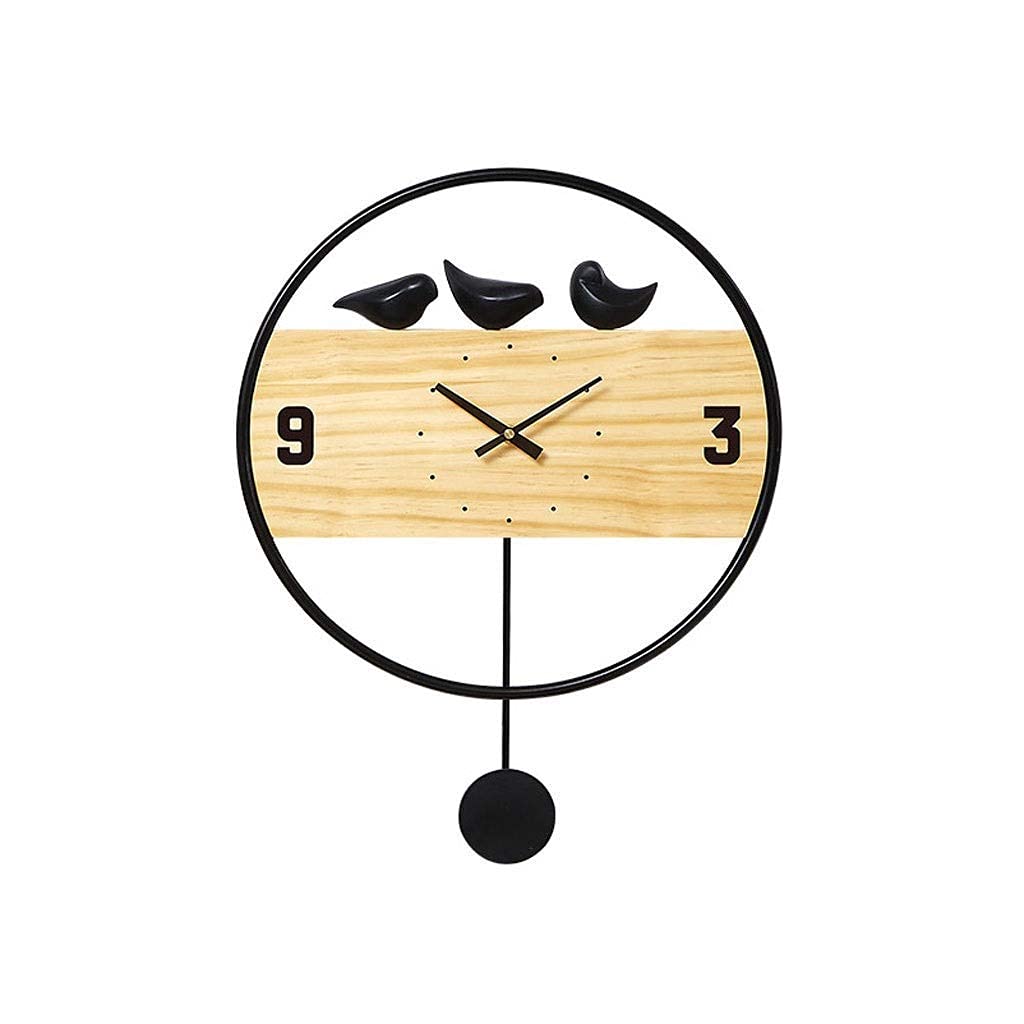 Horloge murale à quartz en bois de style moderne pour le décor du salon