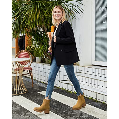 Image of starmerx Women's Platform Chelsea Ankle Boots Chunky Heel