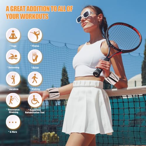 Image of BECOJADDE Ankle Weights Set of 2 (1 lb /2 lb /3 lb Each) Adjustable Wrist Weights for Women Men Wearable Arm Leg Weight for Pilates, Running, Walking, Workout, Yoga
