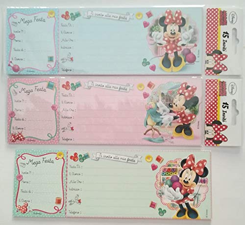 INVITI Festa Compleanno Bambina Minnie Disney Assortiti...