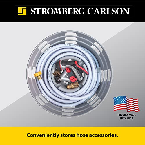 Stromberg Carlson HC-75 RV Hose and Cord Caddy for Campers and Trailers, Compact Organizer for Power Cables and Water Hoses, Durable Outdoor Storage Solution Holds 75' Fresh Water Hose, 17"x6.5", Gray by Stromberg Carlson - Image 6