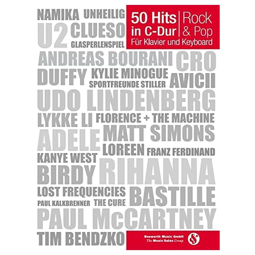 50 Hits in C-Dur: Rock & Pop: Für Klavier und Keyboard
